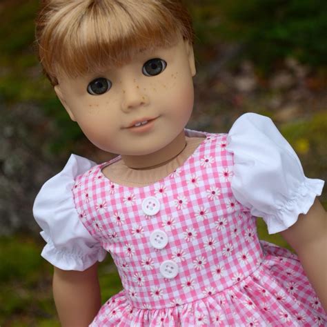 1950s Inspired American Girl Doll Dress Pink Gingham Etsy Pink