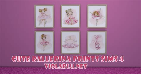 Violas Cute Ballerina Prints For Sims 4 ⋆ Violablu ♥ Pixels And Music ♥