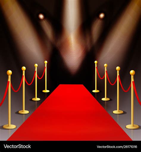 Award Ceremony Red Carpet Illuminated Royalty Free Vector