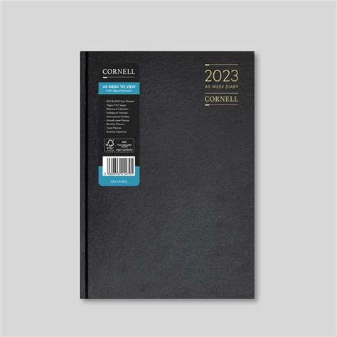 2023 Week To View A5 Desk Diary From Cornell 2023 Diary Black