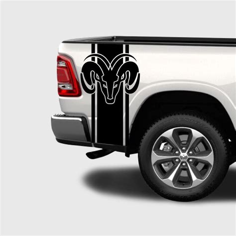 Dodge Ram Rear Side Ram Logo Stripe Decals