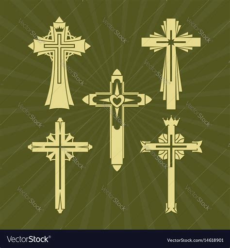 A Set Of Christian Crosses Royalty Free Vector Image