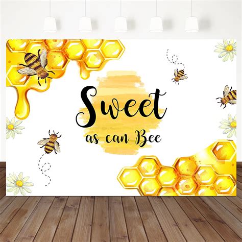 Buy Mocsicka Sweet As Can Bee Backdrop Yellow Honeycomb Birthday