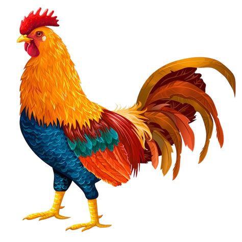 Free Vector Colored Rooster