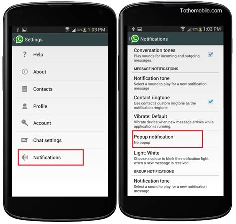 Tap a type of notification. Enable WhatsApp Popup-Notification On Android Homescreen