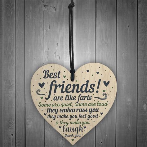 Funny Friendship Ts For Women Handmade Wooden Heart Sign T For Best Friend 5056293503556