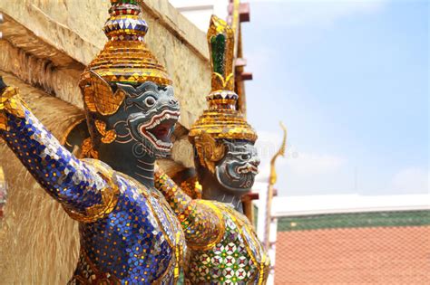 Thai Fairy Tales Creature Statue In Temple Of The Emerald Buddha Wat