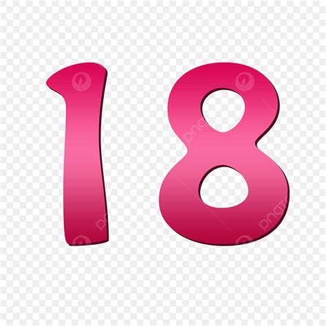 رقم 18 18 رقم عدد جذاب Png وملف Psd للتحميل مجانا
