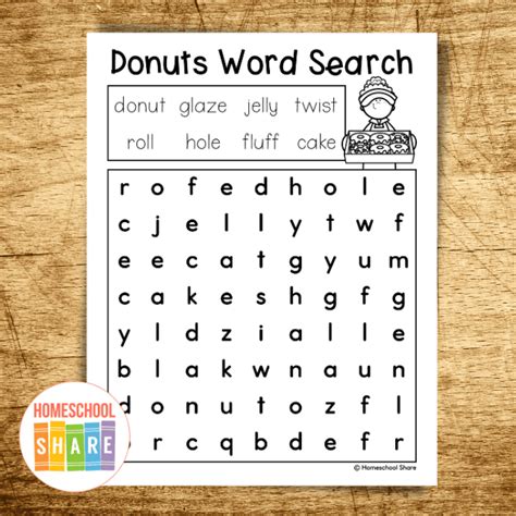 Donut Word Search Homeschool Share