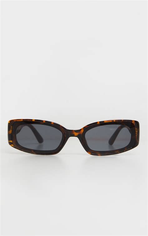 tortoiseshell rectangle black lens sunglasses prettylittlething usa