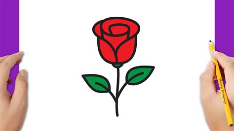 How To Draw A Rose Easy Youtube