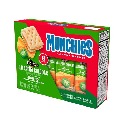 Munchies Doritos Jalapeno Cheddar Cheese Sandwich Crackers 138 Oz 8