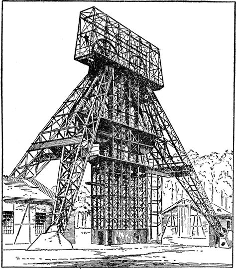 German Steel Mining Headgear Hoist Tower Clipart Etc