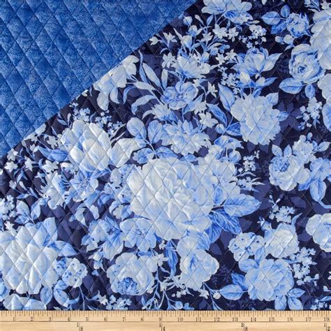Indigo Blues Double Sided Quilted Roses And Paisley Blue