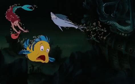 Ariel And Flounder Swim As Fast As They Can Away By Arielfan90 On