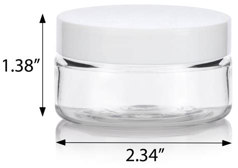 Clear Plastic Low Profile Jar With White Foam Lined Lid 12 Pack In 2022 Plastic Jars Jar