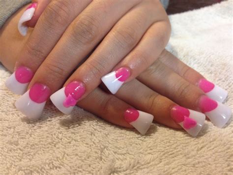 Pink and white acrylic nails | Nails | Pinterest | White acrylic nails