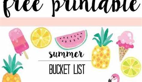 summer bucket list printables free