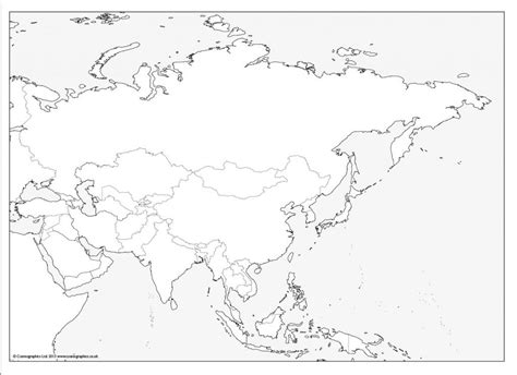 Free Outline Map Of Asia Cosmographics Ltd