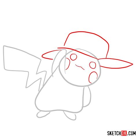 Pikachu With Hat Drawing Step By Step