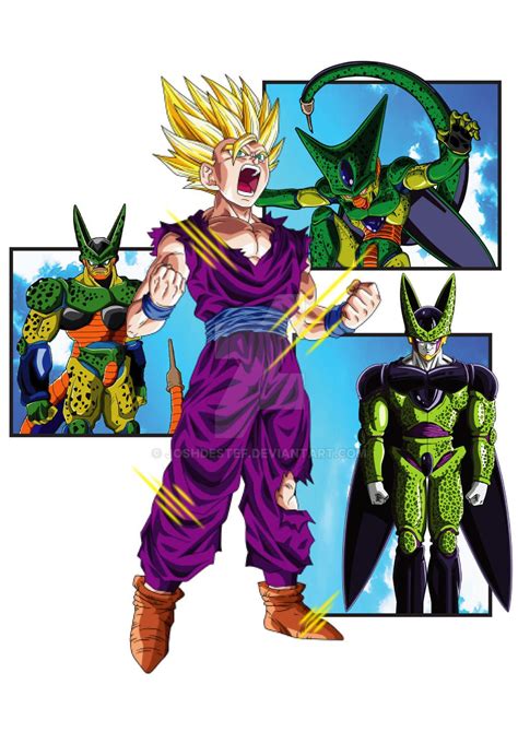 Gohan Vs Cell Cell Games By Joshdestef On Deviantart Gohan Vs Cell Cell Games Goku Manga