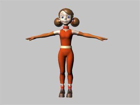 Cute Girl Cartoon Character 3d Model Maya Files Free