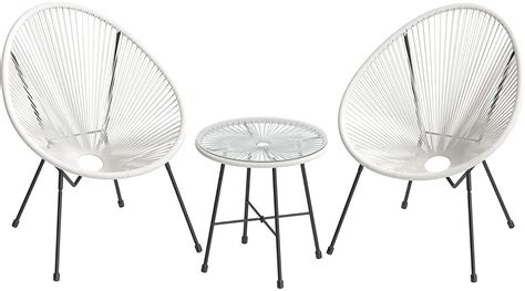 Songmics 3 Piece Outdoor Seating Acapulco Chair Modern Patio Furniture