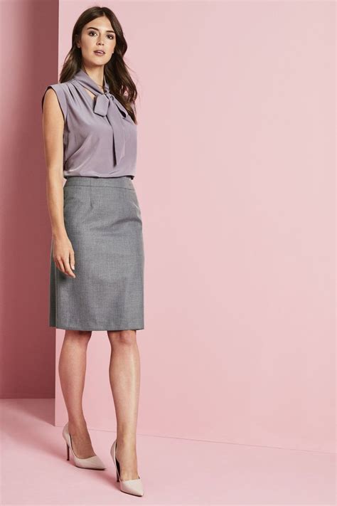 Alderley Womens Alderley Pencil Skirt Regular Fit Grey Sharkskin