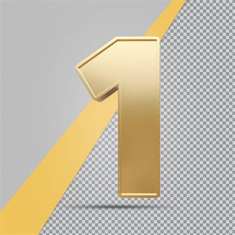 Premium Psd Gold Number 1 3d Luxury Rendering