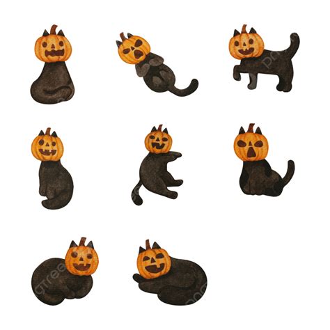 Halloween Black Cat Watercolor Black Cat Halloween Cat Png And