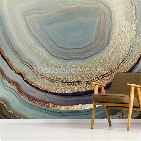 Gold Dust Grey Marble Mural Wallsauce Eu