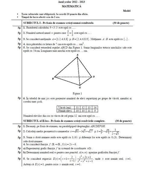 Exemple De Examene Clasa A 8 A Romana 2013