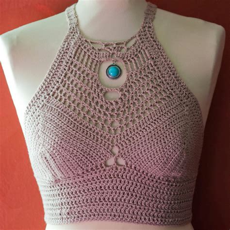Boho Corset Halter Top Crochet Pattern Intricate Lace Etsy Uk