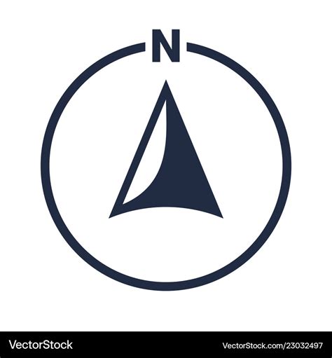 North Arrow Icon N Direction Point Symbol Vector Image