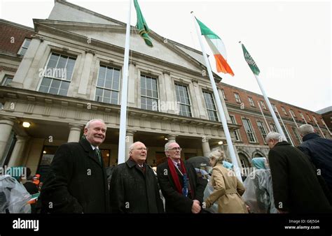 Sinn Feins Martin Mcguinness Left Alongside Grandsons Of James