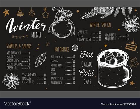 Winter Special Seasonal Menu Template Royalty Free Vector