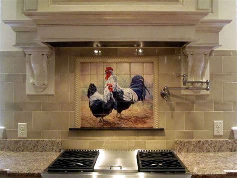 Search through our wonderful designs & find great tiles to decorate your home! Decorative tile with Roosters-Black Rooster and Hen-Tile Mural