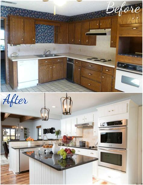 And more and more months went by…with my bright aqua island with the honey oak finish top that pained me before and after: 20+ Small Kitchen Renovations Before and After - DIY ...