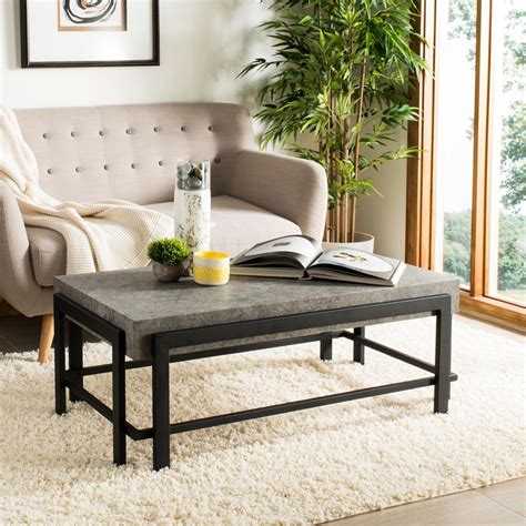 Safavieh Oliver Dark Grayblack Coffee Table Cof7006a The Home Depot