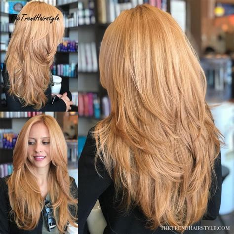 Long Feathered Strawberry Blonde Cut 80 Cute Layered