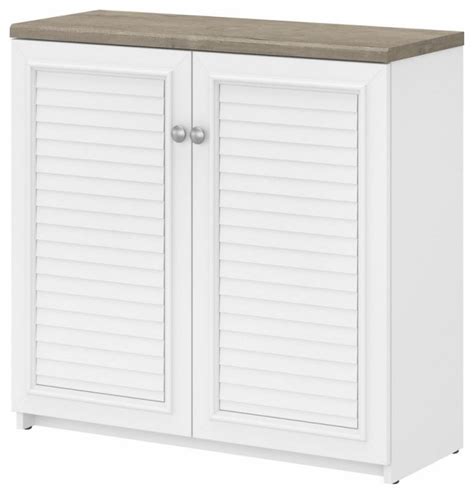Bush Furniture Fairview Small Storage Cabinet With Doors And Shelves