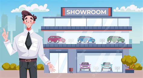 Premium Vector Car Showroom Dealership Shop Center Store Auto Rental