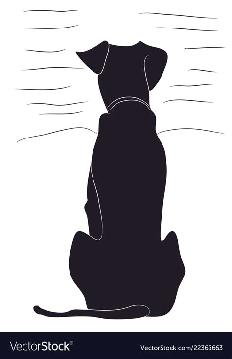 Dog Sitting Silhouette Royalty Free Vector Image