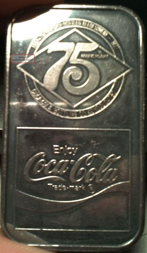 Coca Cola 75th Anniversary 1 Oz 999 Silver Bar