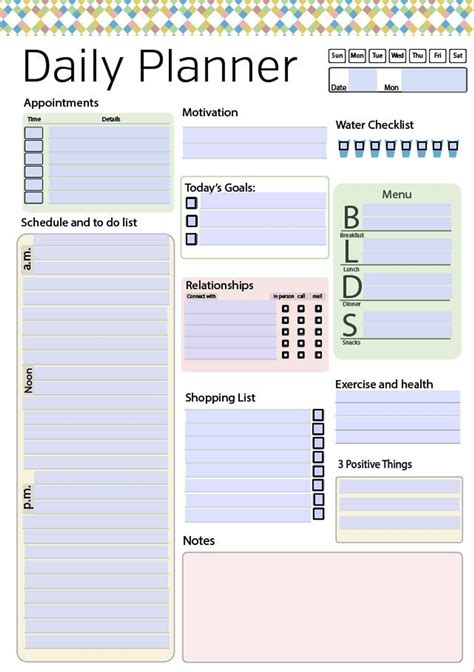 Day Planner Printable Daily Planner Editable Daily Organizer