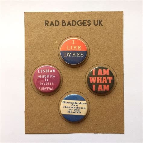 4 Lesbian Badges Dyke Pride Button Pins Vintage Remake Retro Etsy Uk