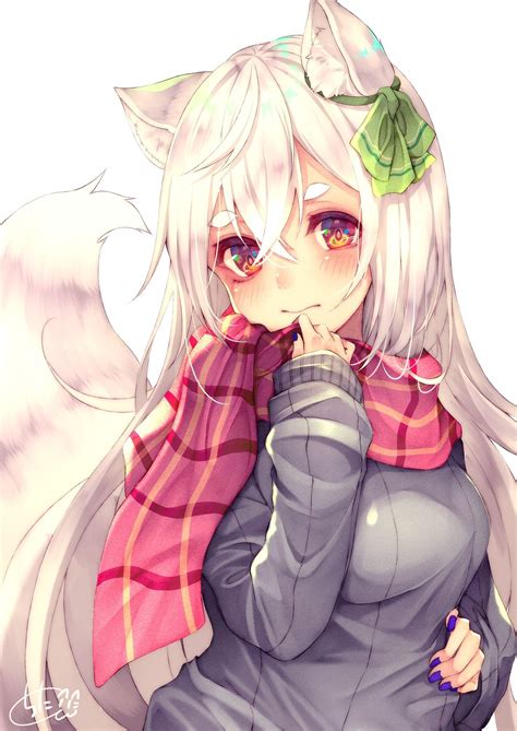 Cute Anime Girl White Hair Wallpapers Wallpaper Cave