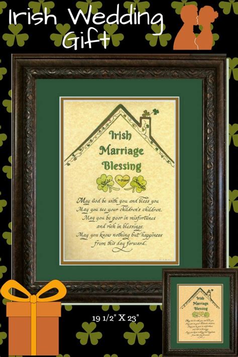 Irish Blessing Wedding Marriage Blessing With Shamrocks And Etsy