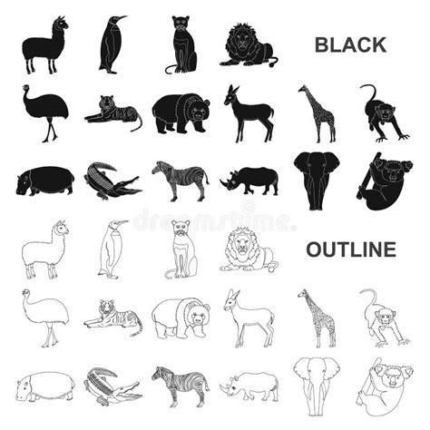 Different Animals Black Icons In Set Collection For Design Bird