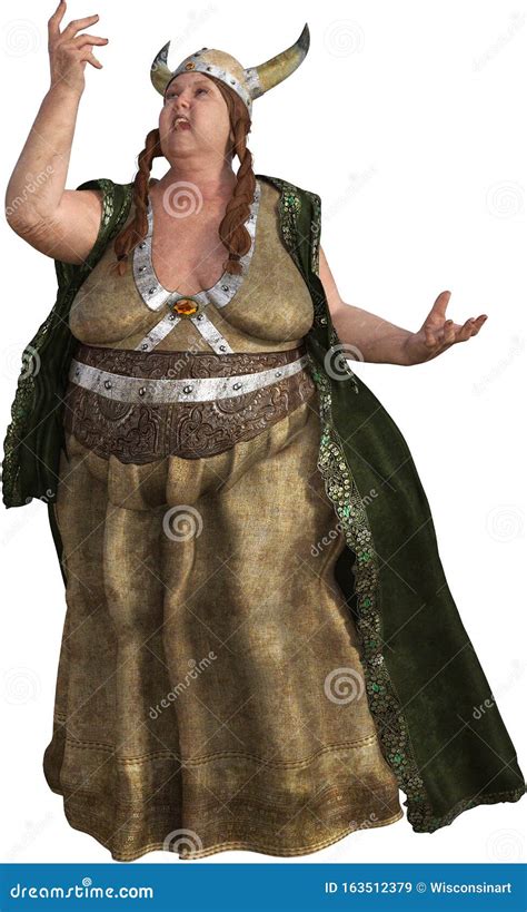 Fat Lady Sings Opera Singer Isolated Illustration Royalty Free Cartoon